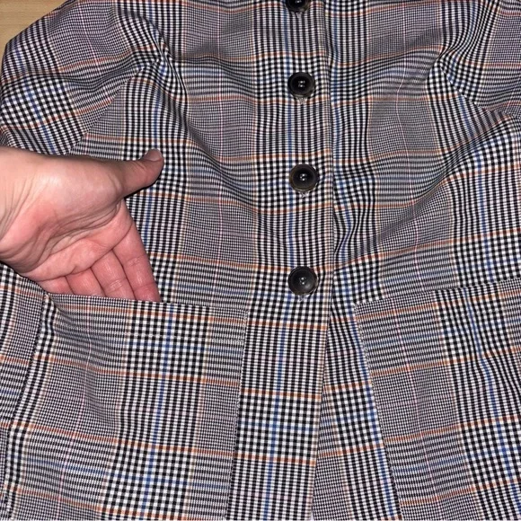 Anthropologie Plaid Mod Vest Small Gray Academia Preppy Collegiate Library Core - Picture 6 of 12